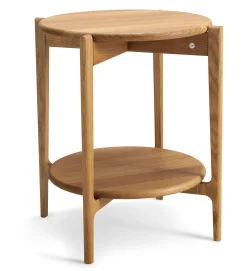 LEIA Fåtöljbord Ø51 H55 lackad ek