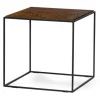 LIME Soffbord L 50 B 50 H 48 fiskben brunbetsad fanérad ask/svart metall