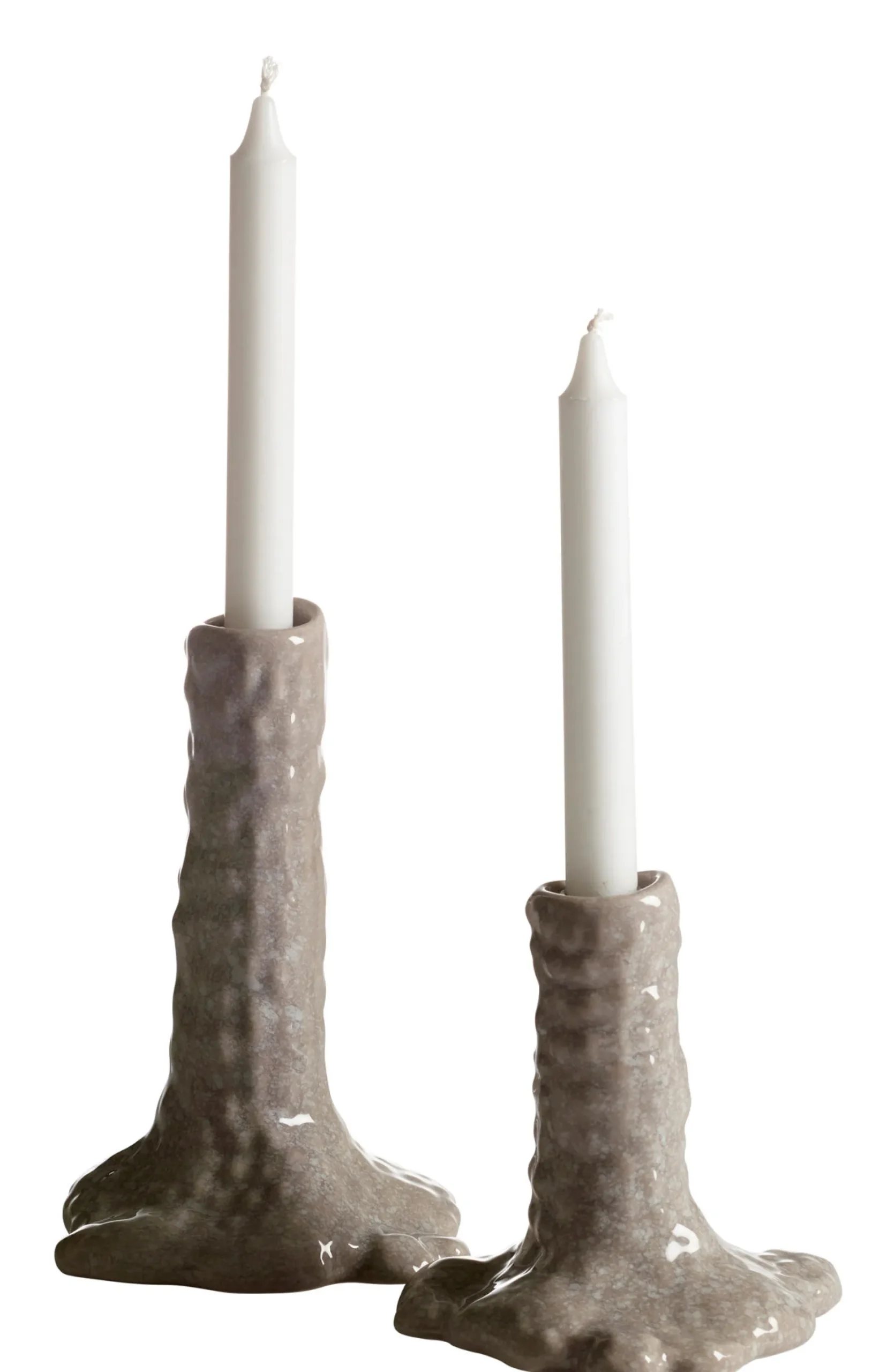 LIZZIE Ljusstake beige 16cm h22cm 100% keramik