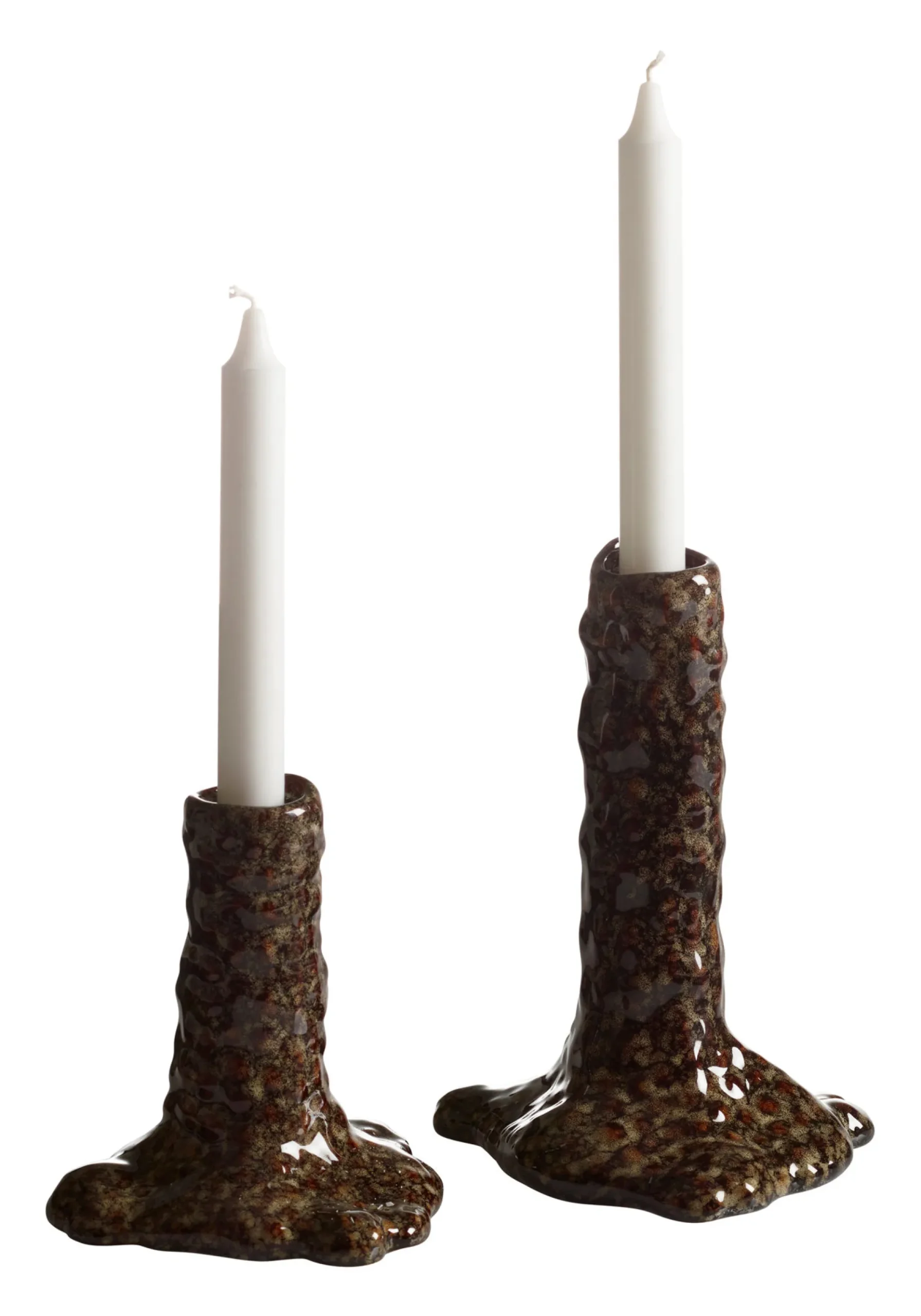 LIZZIE Ljusstake brun 15cm h15cm 100% keramik