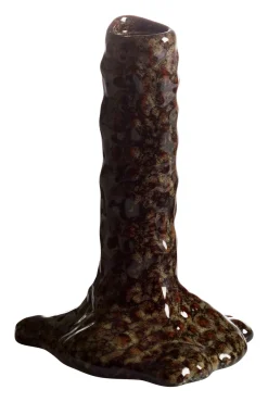 LIZZIE Ljusstake brun 16cm h22cm 100% keramik