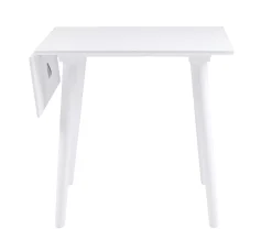 LOTTA Matbord klaffbord 80x80 + 25 cm vit