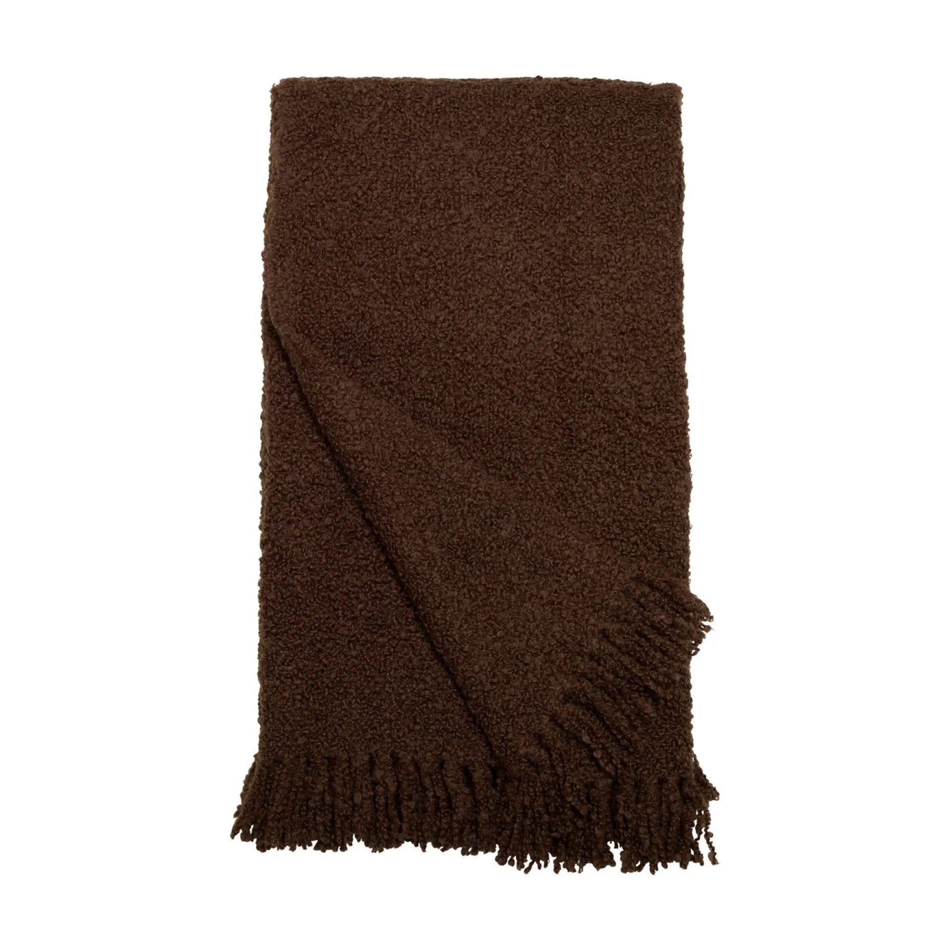 LUDDE Pläd brun 170x130cm 72% Akryl / 20% Ull / 8% Polyester Handtvätt
