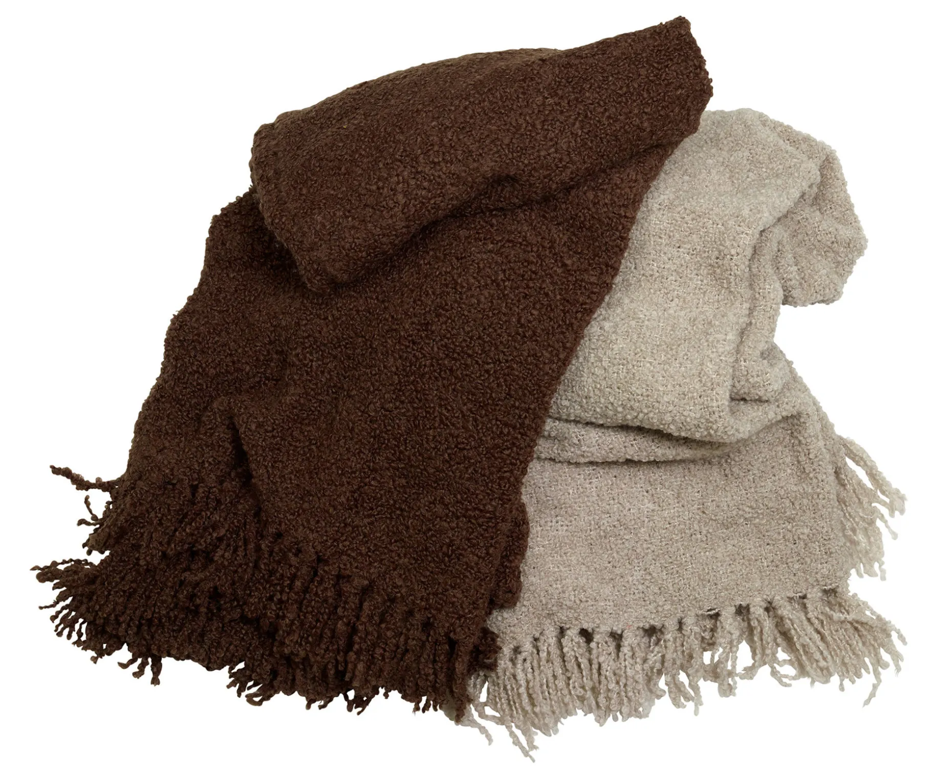 LUDDE Pläd brun 170x130cm 72% Akryl / 20% Ull / 8% Polyester Handtvätt