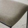 MAYMONT stol ekrygg/mörkbeige tyg/svart metall stapelbar