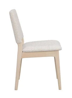MEDFORD Stol vitpigmenterad ek/ljusbeige tyg