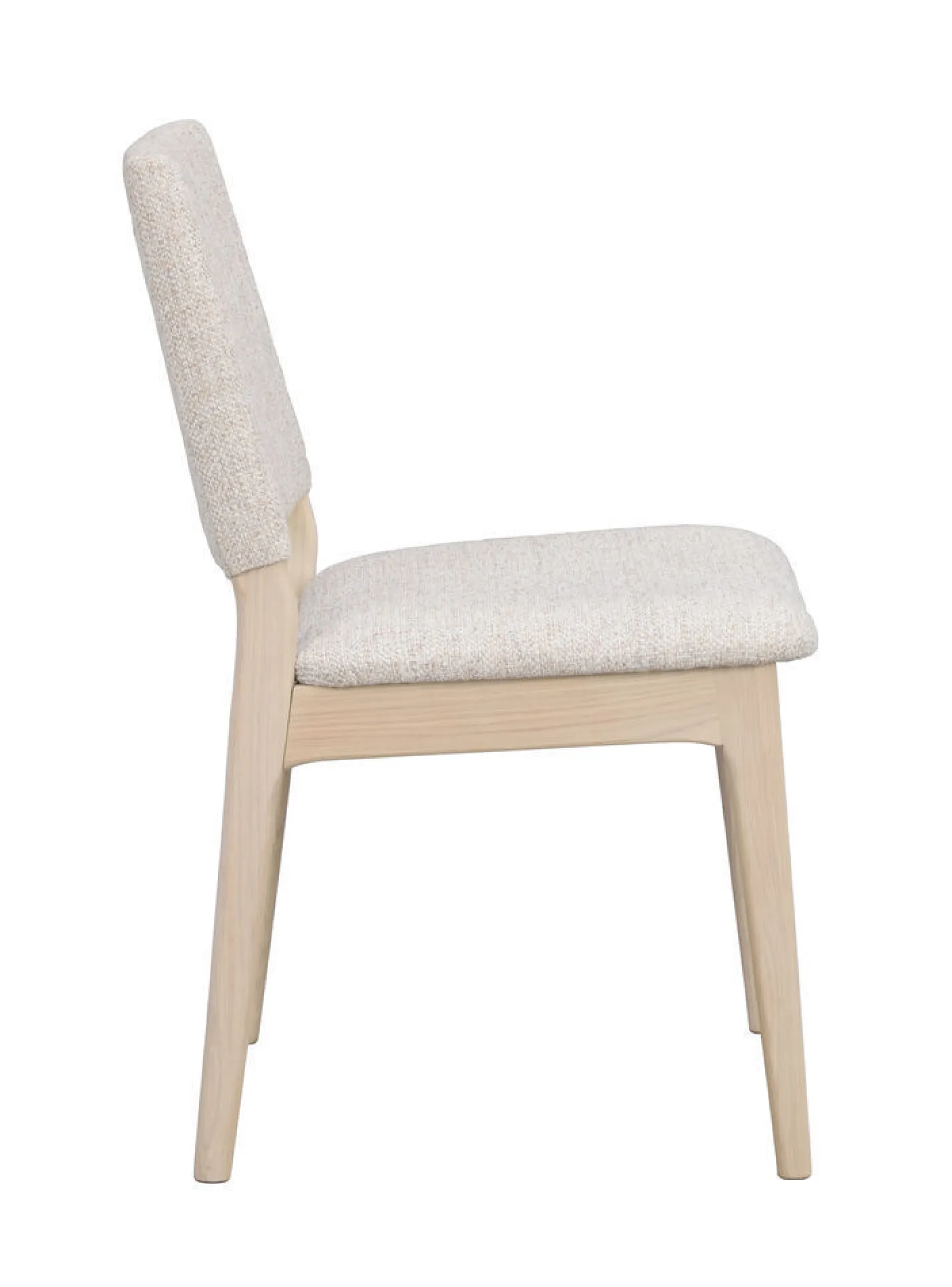 MEDFORD Stol vitpigmenterad ek/ljusbeige tyg