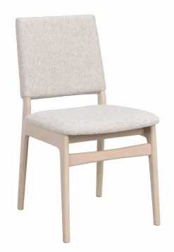 MEDFORD Stol vitpigmenterad ek/ljusbeige tyg