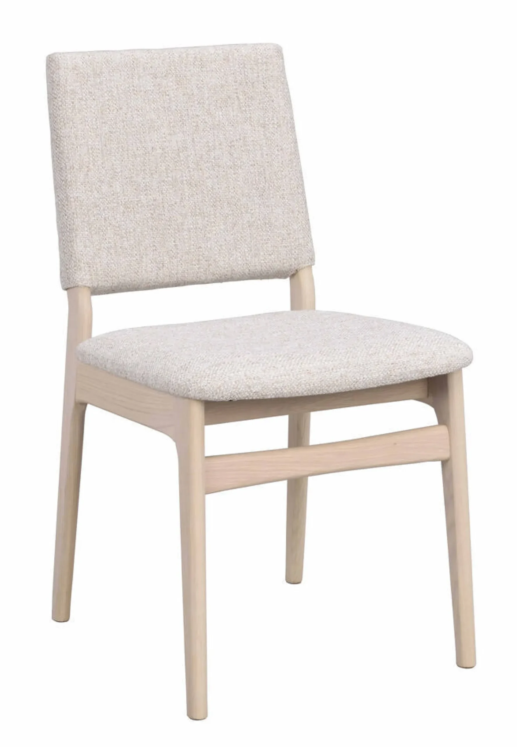 MEDFORD Stol vitpigmenterad ek/ljusbeige tyg