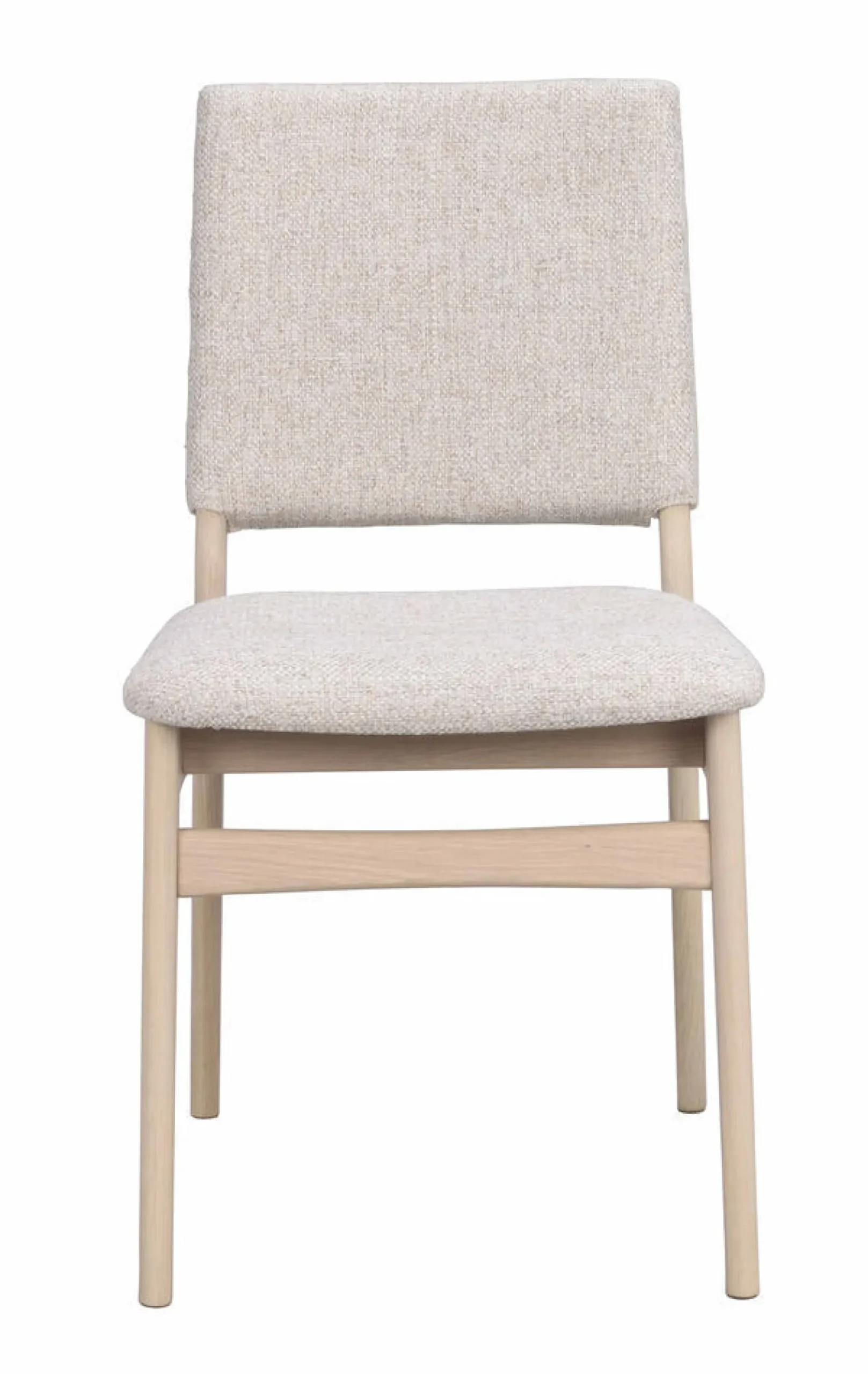 MEDFORD Stol vitpigmenterad ek/ljusbeige tyg