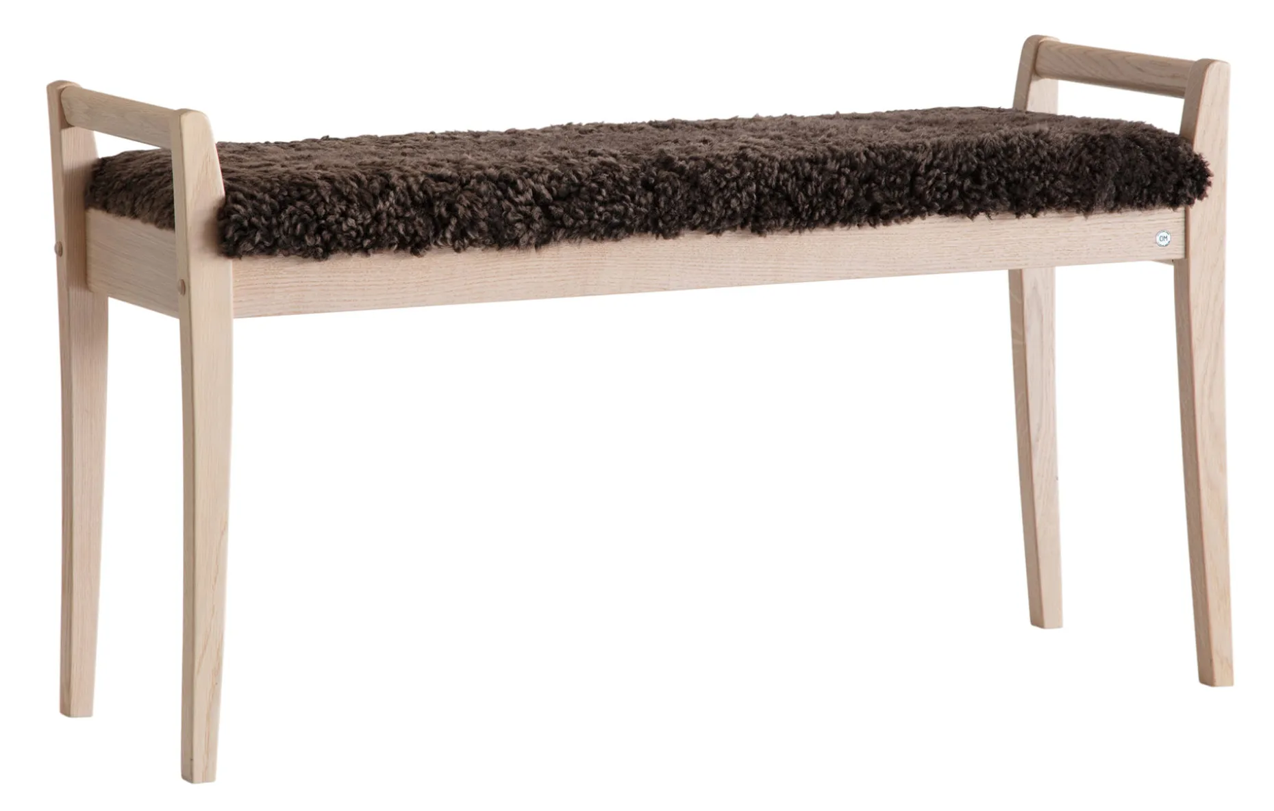 MEJA Bänk Vitoljad ek / Fårskinn Brun