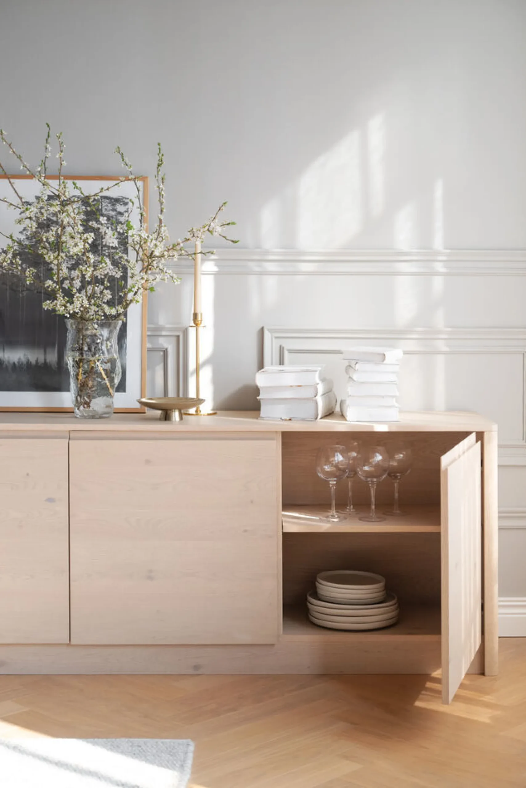 MELSTONE Sideboard 180 H70 vitpigmenterad ek