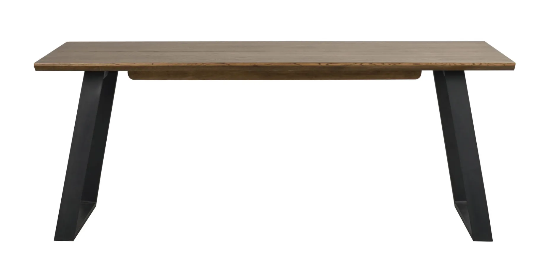 MELVILLE matbord 210x95 brun ek/svart metall
