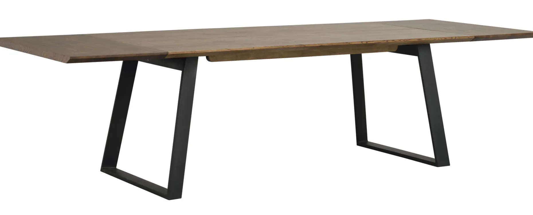 MELVILLE matbord 210x95 brun ek/svart metall