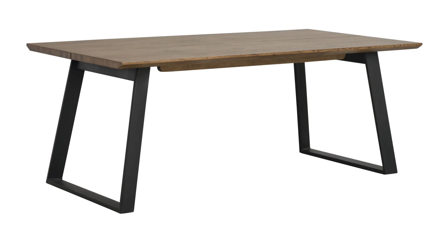 MELVILLE matbord 210x95 brun ek/svart metall