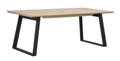 MELVILLE matbord 210x95 vitpigment ek/svart metall