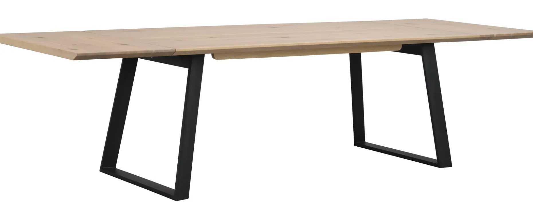 MELVILLE matbord 210x95 vitpigment ek/svart metall