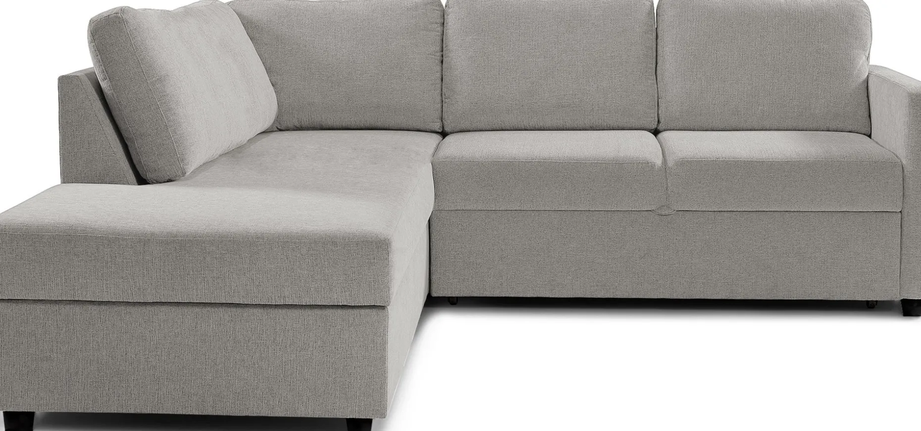 MEMORY Hörnbäddsoffa 2-del med öppet avsl m förvar vä A9 tyg Centauri grey 05