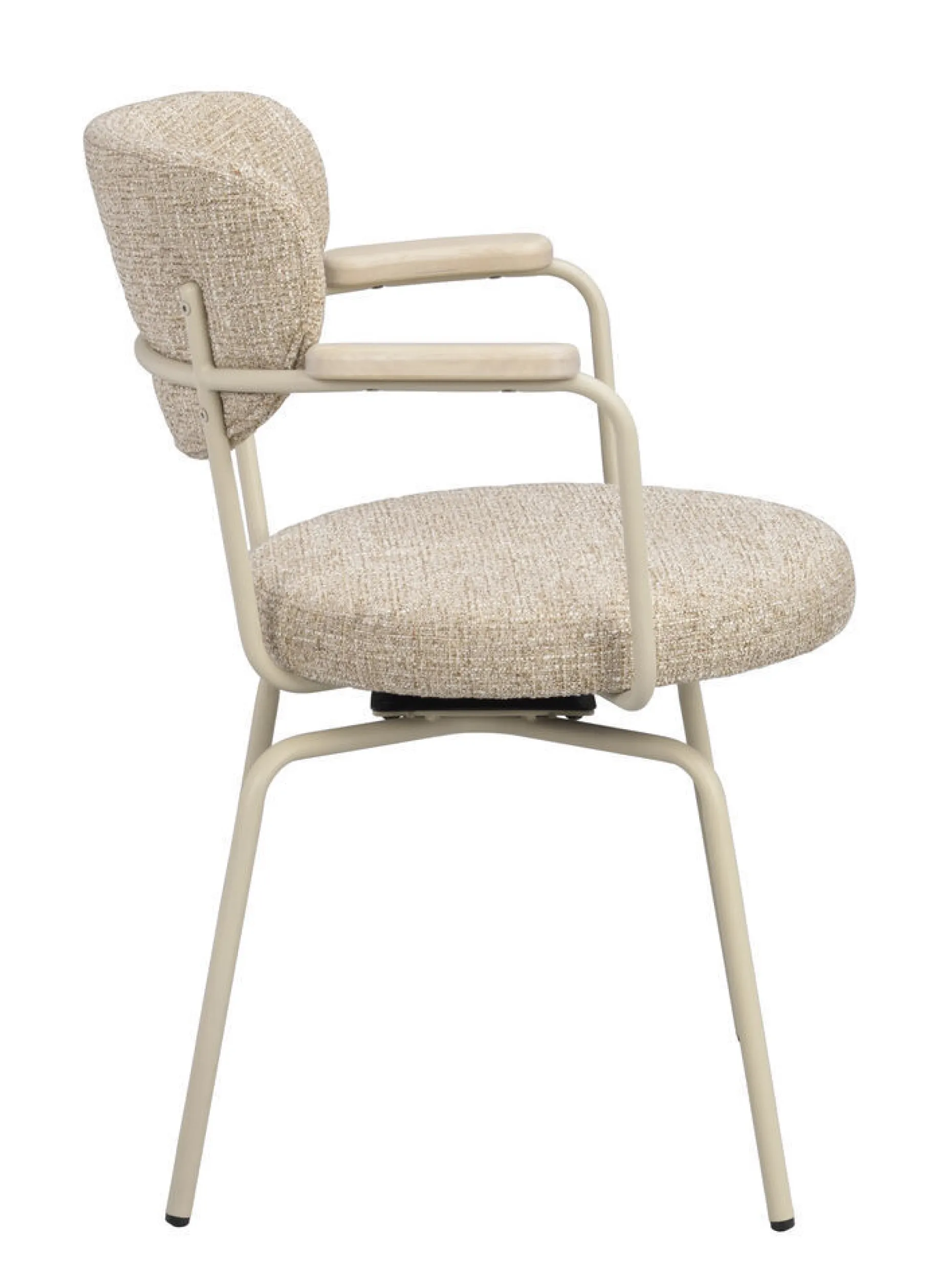 MERRICK Karmstol mörkbeige tyg/beige metall snurr
