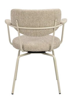 MERRICK Karmstol mörkbeige tyg/beige metall snurr