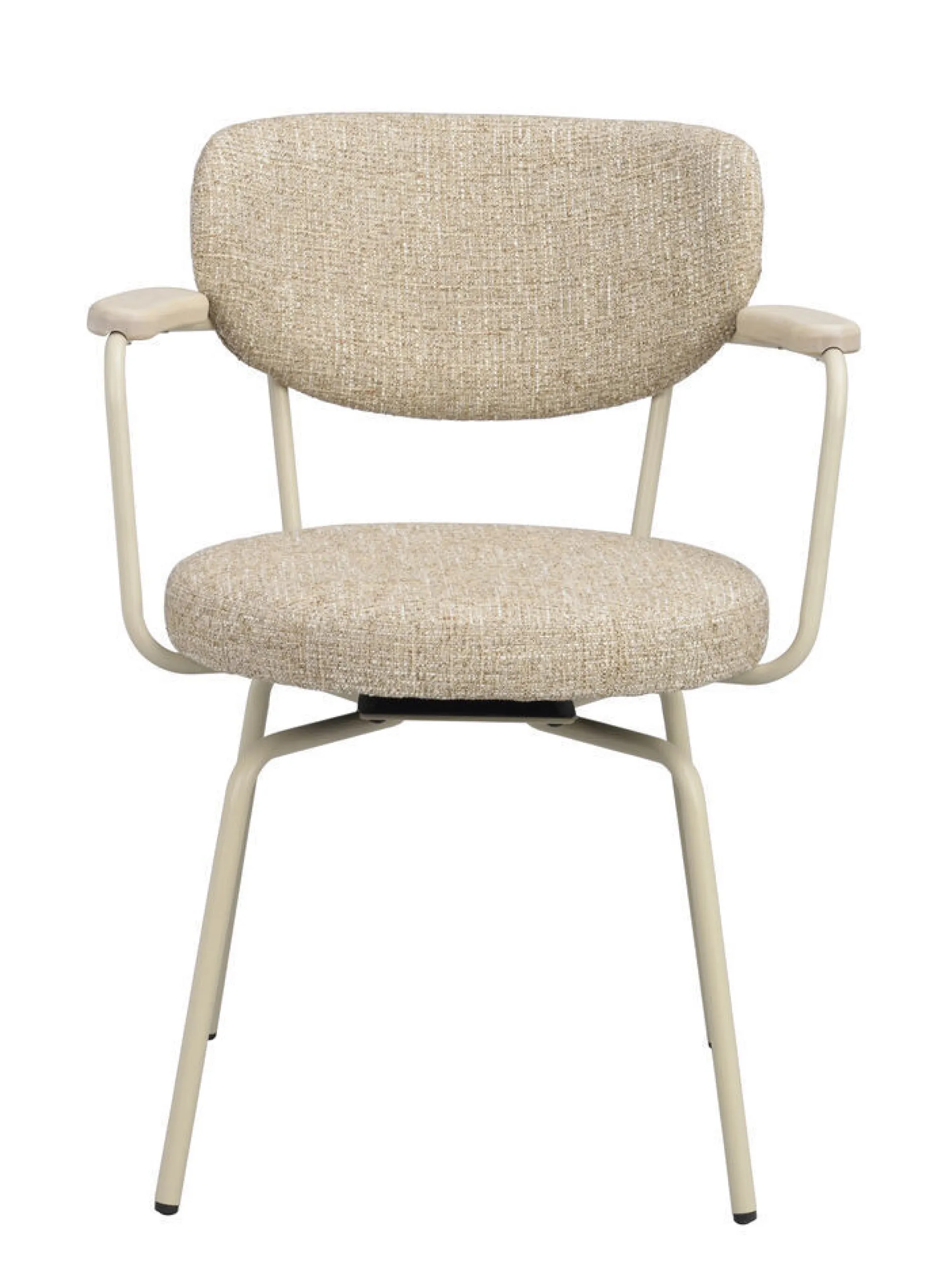 MERRICK Karmstol mörkbeige tyg/beige metall snurr