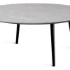 MILES soffbord Ø110 cm sandstenslaminat, 4 svarta träben