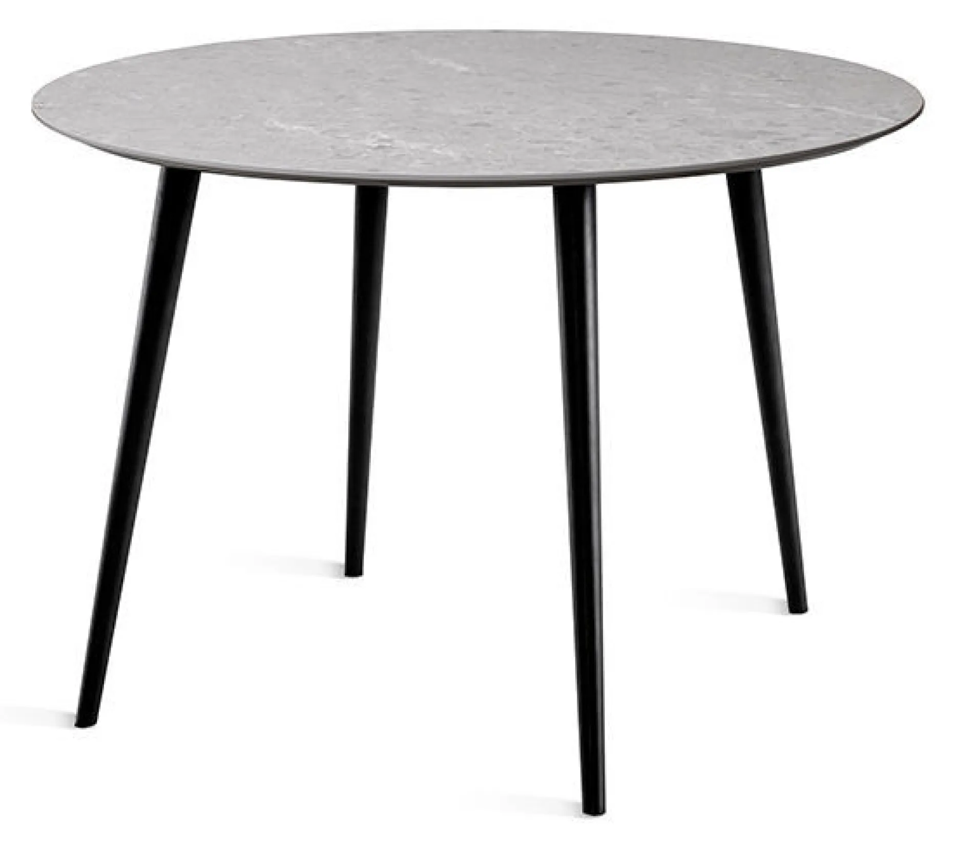 MILES Soffbord Ø80, H46cm sandstenslaminat, 4 svarta träben