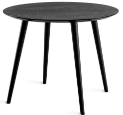 MILES Soffbord Ø80, H46cm svartbetsad fanérad ask/svarta träben