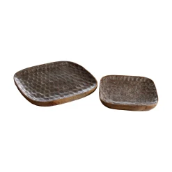 MÅNS Bricka emaljerad 35x35 h3,5cm emaljerat mangoträ