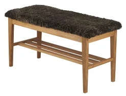 NADJA Bänk Oljad ek / Fårskinn brun