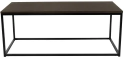 NARANO Soffbord 120x60 H48 mörkbrun ekfaner/svartlackad metall