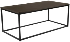 NARANO Soffbord 120x60 H48 mörkbrun ekfaner/svartlackad metall