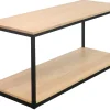 NARANO TV-bänk vitpigmenterad ekfaner, metallramme svart 120x40 H48