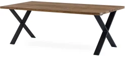 NARVIK matbord 210 cm oljad vildek, svart X-ben