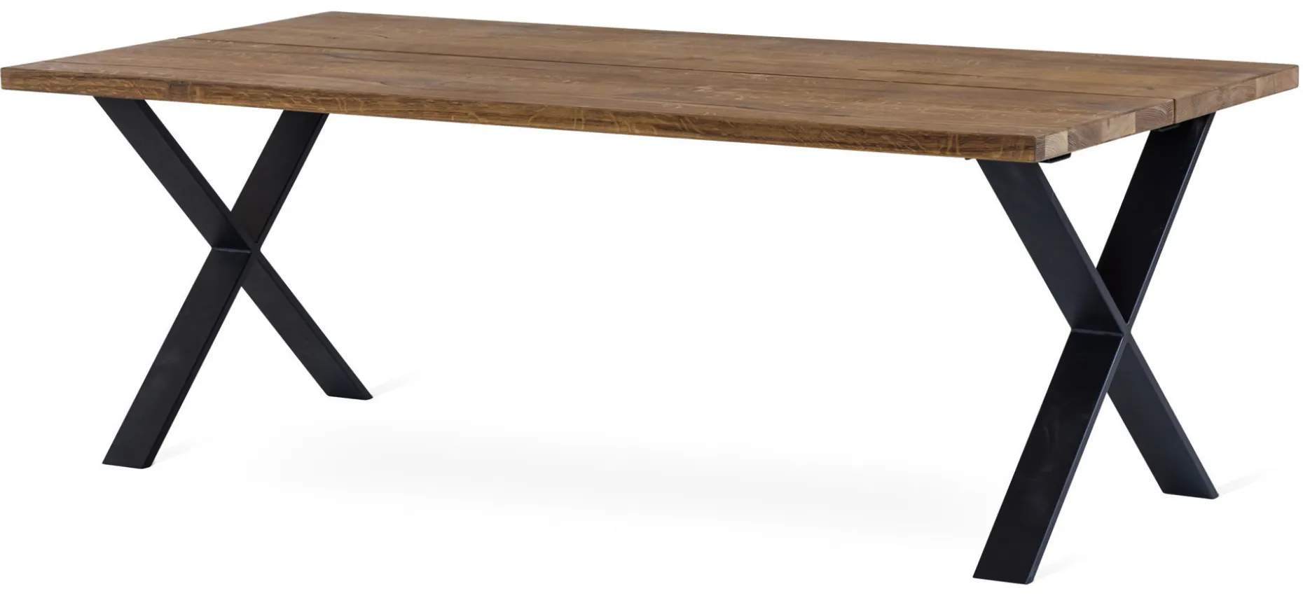 NARVIK matbord 210 cm oljad vildek, svart X-ben