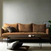 NEW YORK 3-sits 232 cm läder Kenia Cognac ben nr 2 svart metall