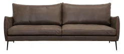 NEW YORK 3-sits med två plymåer läder Vintage brown, ben nr 1 svart