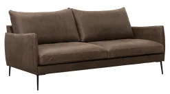 NEW YORK 3-sits med två plymåer läder Vintage brown, ben nr 1 svart