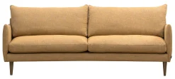 NEW YORK Svängd 3-sits soffa 2/2 246cm (1473) tyg Hazy 11345-18 oshun, ben nr 4-18 rökt ek