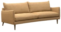 NEW YORK Svängd 3-sits soffa 2/2 246cm (1473) tyg Hazy 11345-18 oshun, ben nr 4-18 rökt ek