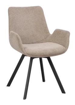 NORWELL Stol karm snurr 360gr tyg beige ben svart metall