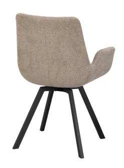 NORWELL Stol karm snurr 360gr tyg beige ben svart metall