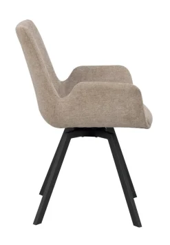 NORWELL Stol karm snurr 360gr tyg beige ben svart metall