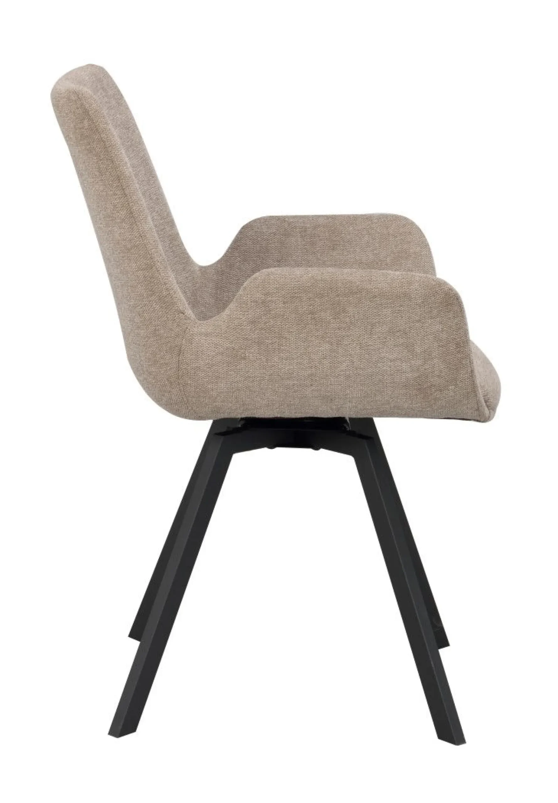 NORWELL Stol karm snurr 360gr tyg beige ben svart metall