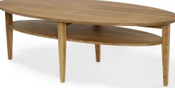 OPTIMAL Soffbord ellips 160x70 H52cm oljad massiv ek