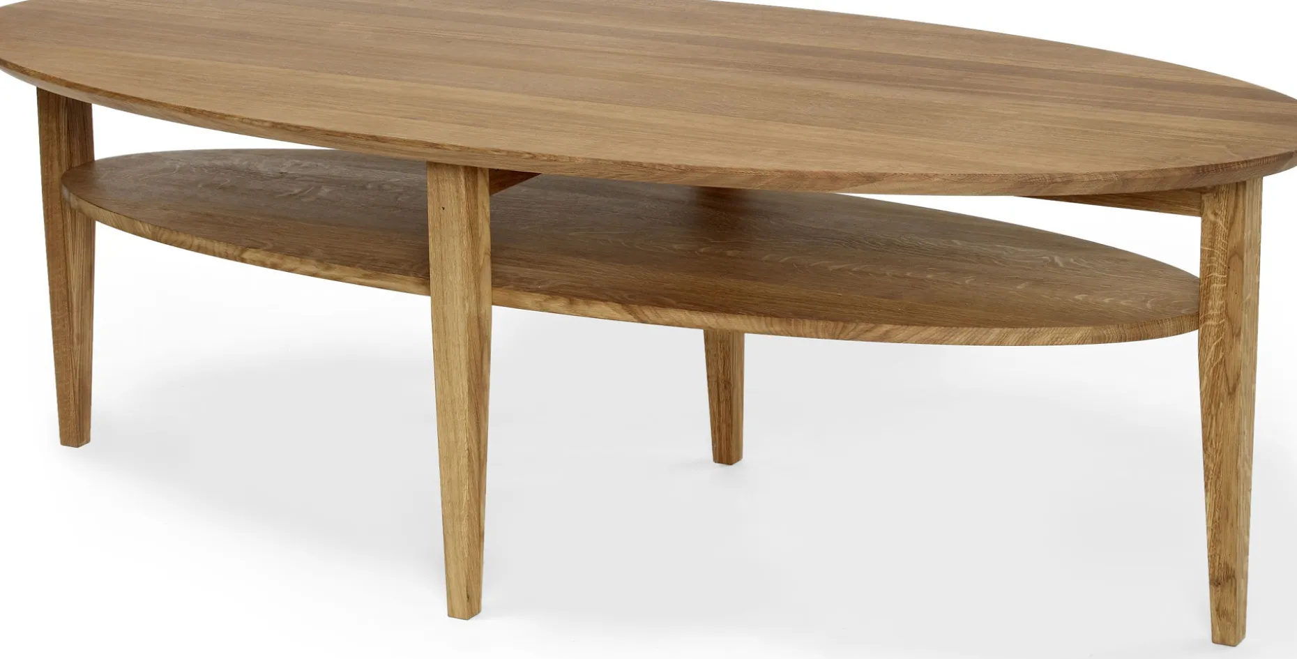 OPTIMAL Soffbord ellips 160x70 H52cm oljad massiv ek