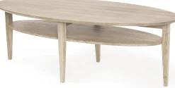 OPTIMAL Soffbord ellips 160x70 H52cm vitoljad massiv ek