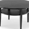 OPTIMAL Soffbord Ø 90 H52cm svartbetsad lackad massiv/fanérad ek
