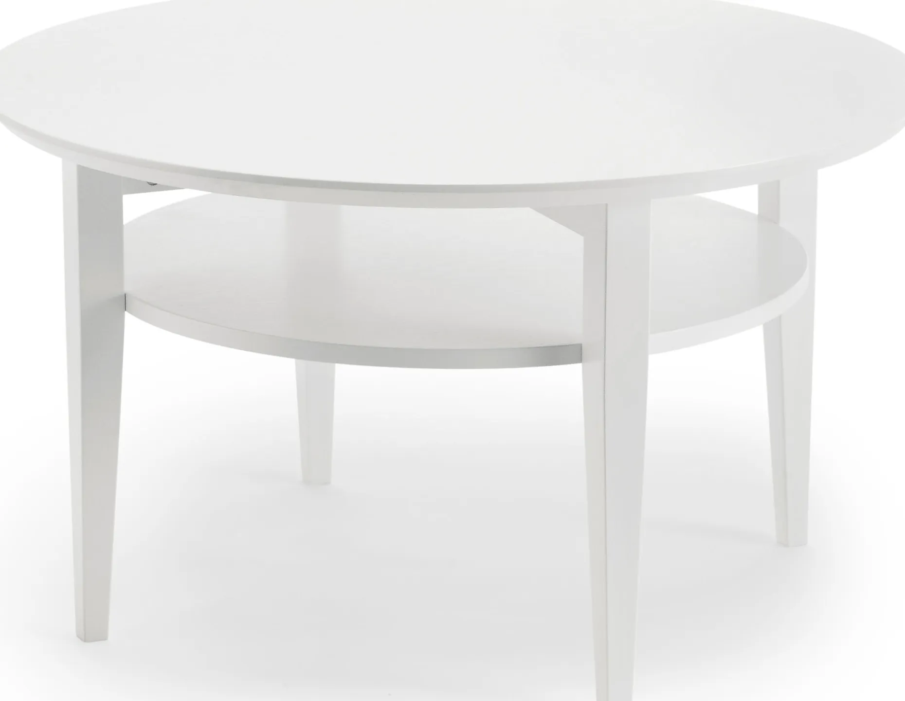 OPTIMAL Soffbord Ø 90 H52cm vitbetsad lackad massiv/fanérad ek