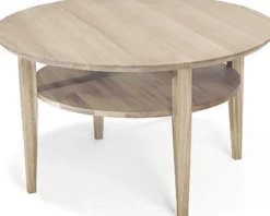 OPTIMAL Soffbord Ø 90 H52cm vitoljad massiv ek